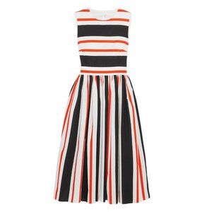 Dolce & Gabbana Striped Poplin Open-Back Midi 44